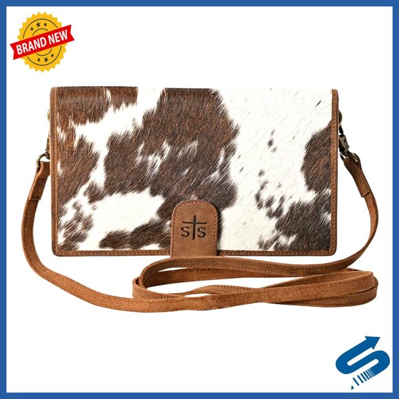 Handbags - Genuine Leather Crossbody Bag with Multiple Card Slots and Adjustable Strap
